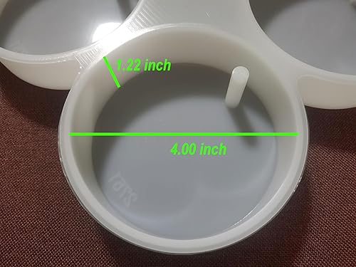 Miniatura 8 de Fuehbur Molde Freshie de cuatro círculos, redondo en 4 cavidades, molde de silicona apto para horno, para refrescos, hornear cuentas aromáticas