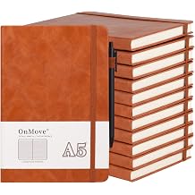 Notebooks Journal for Women Men 12 Pack Bulk Leather Hardcover with Pen Holder A5 160 Pages 100 GSM Thick Paper for Work School Lined Brown