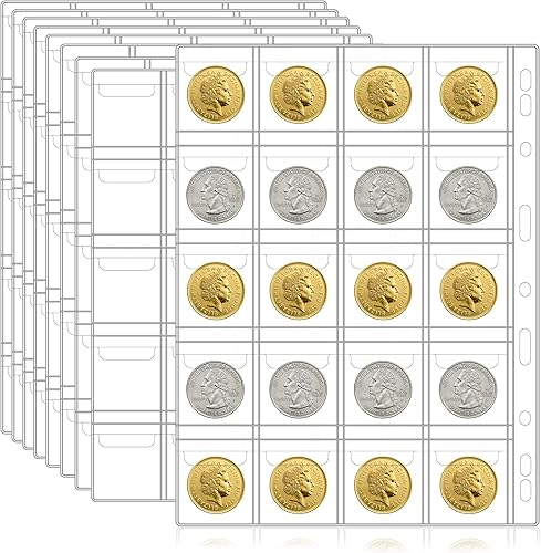 Álbum de colección de monedas para coleccionistas, 200 bolsillos, álbum de colección de monedas (20 bolsillos)