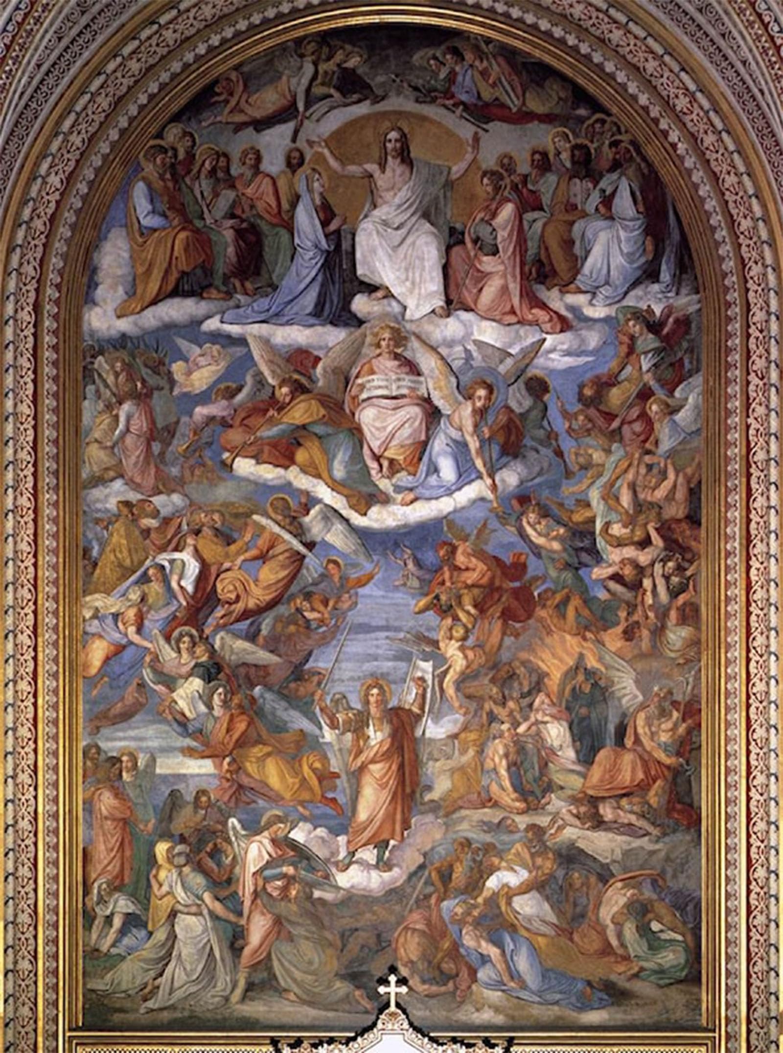 SERENDIPITP Abstract Painting Mural Print Picture Wall Decor Painting The Last Judgment Peter von Cornelius Vintage Wall Artwork for Home Decor 60x90cm