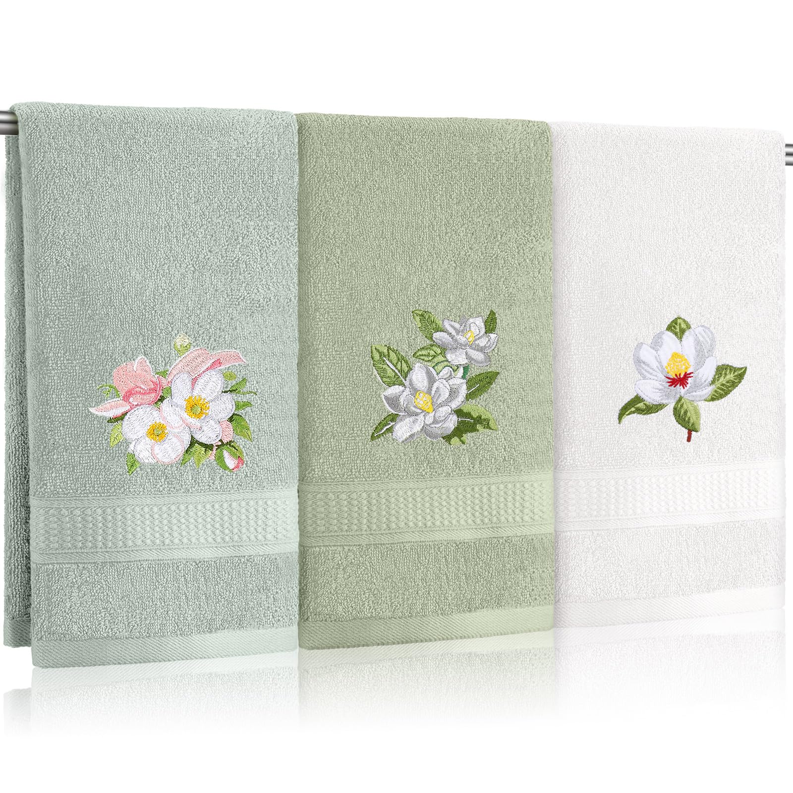 Amazon.com: Tingjoo Magnolia Floral Hand Towels Farmhouse Green