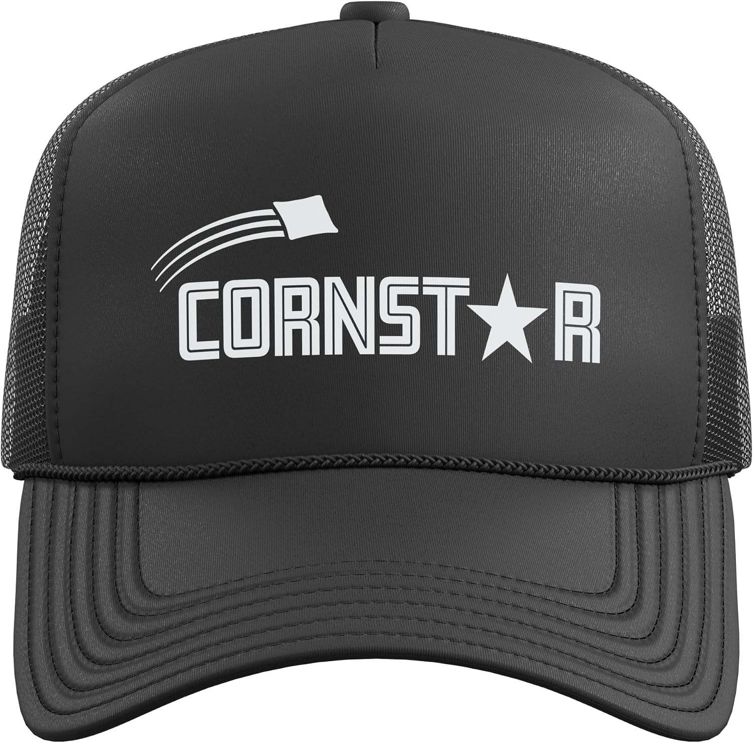 Cornstar Champ Funny Cornhole Shirt Bean Bag Toss Corn Star Trucker Hat with Adjustable Mesh Back image 2
