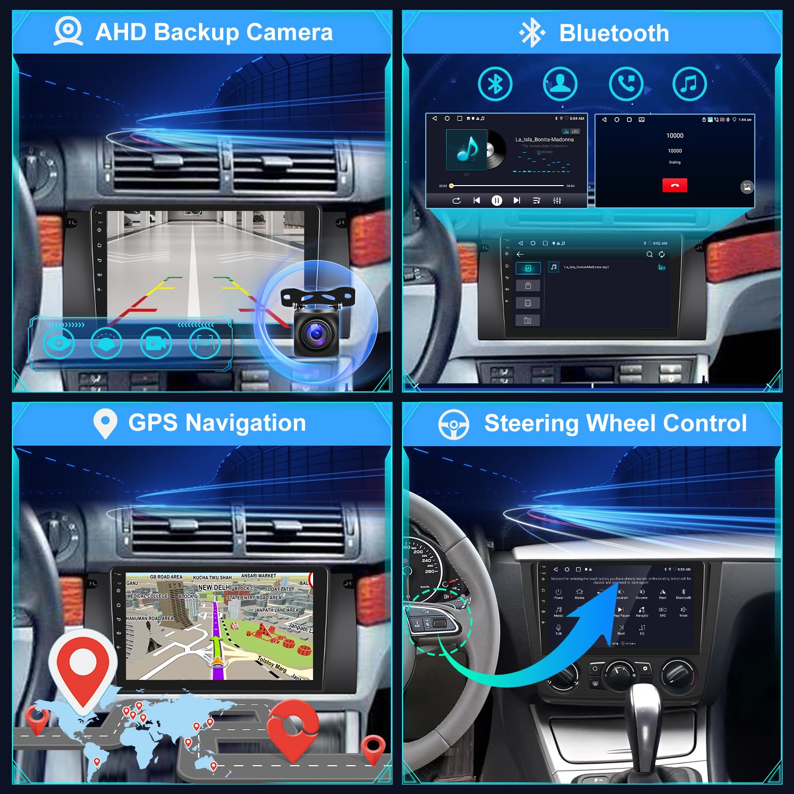 [2+64G] Android 13 Car Stereo para BMW X5 E53 E39 M5 E38 1999-2006 con Carplay Inalámbricas y Android Auto - 9 Pulgadas de Pantalla Táctil Radio con WiFi GPS DSP SWC + Cámara de Marcha Atrás