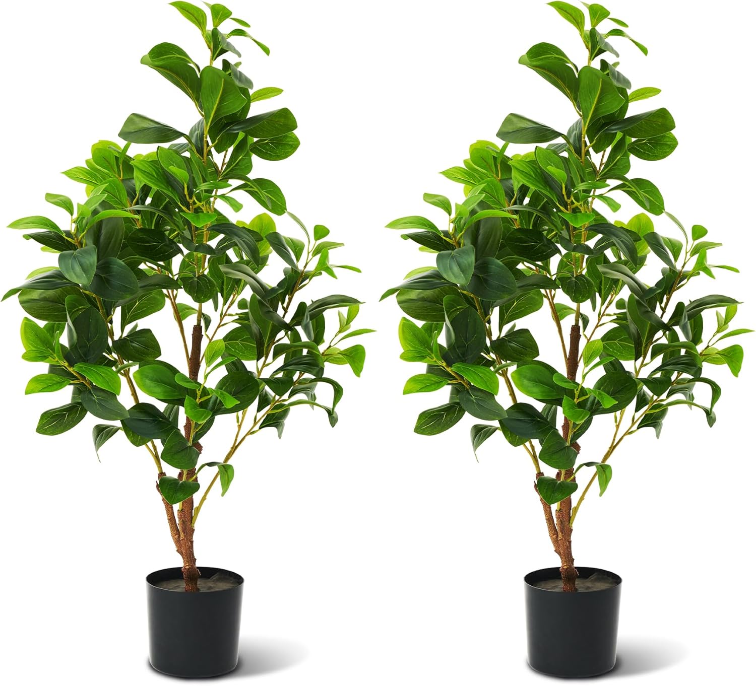 3FT Fake Plants Holly Leaves Potted Plant, Faux Floor Plants for Living Room Decor, Decoration for Artificial Plant Indoor, Indoor Outdoor Artificial Tree for Home Bedroom Kitchen Decor
