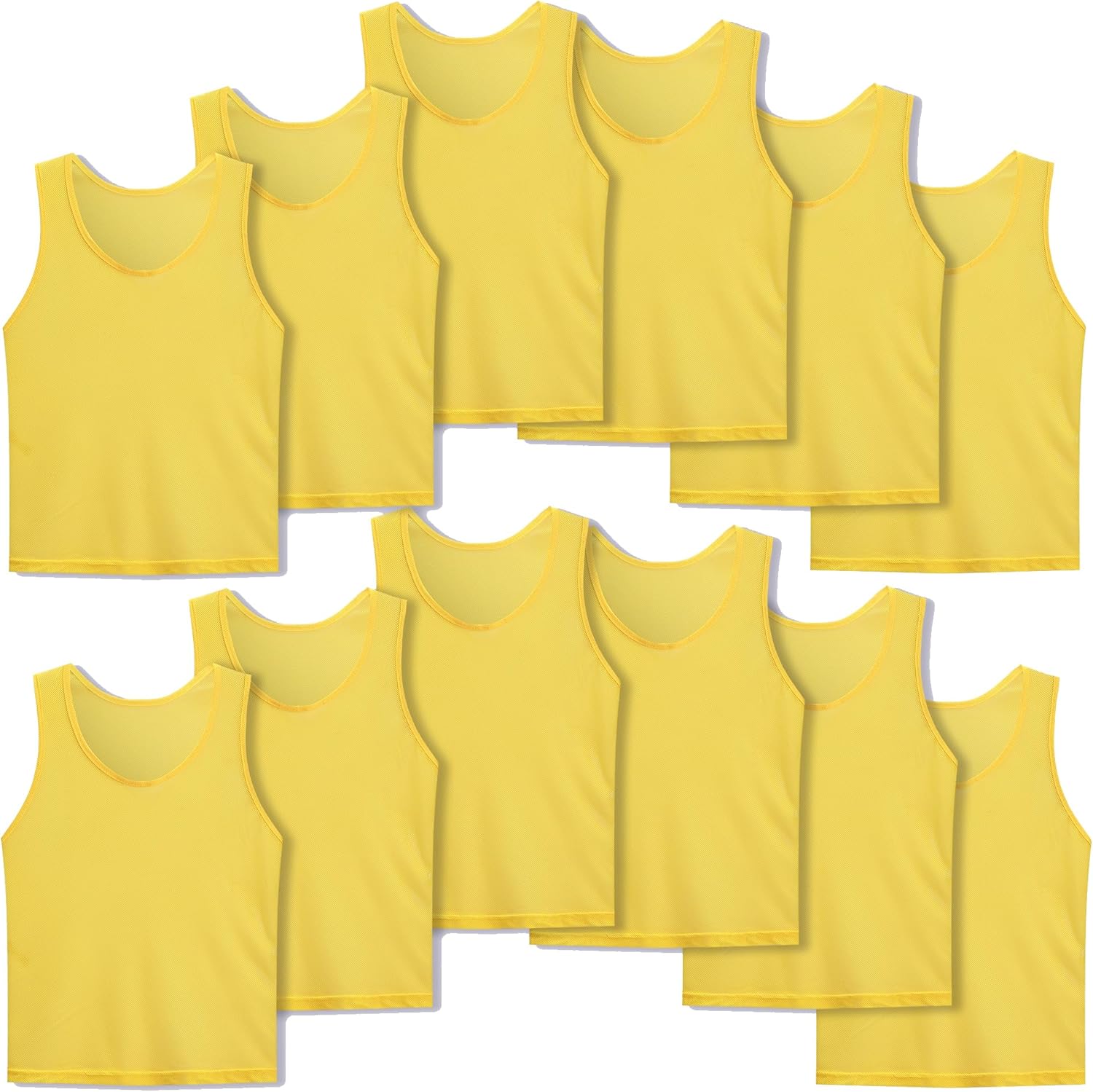 Scrimmage Vests Pinnies Team Practice Jerseys for Kids,Youth and Adult Sports Soccer,Football,Basketball(12 Pack)