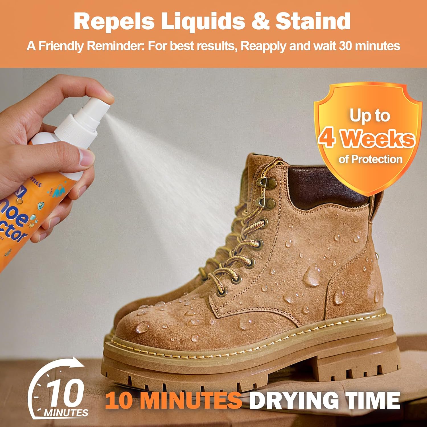 Shoe Protector Spray - 6.76oz Professional Waterproof Stain Guard Advanced Nano Protection for Suede,Leather,Fabric