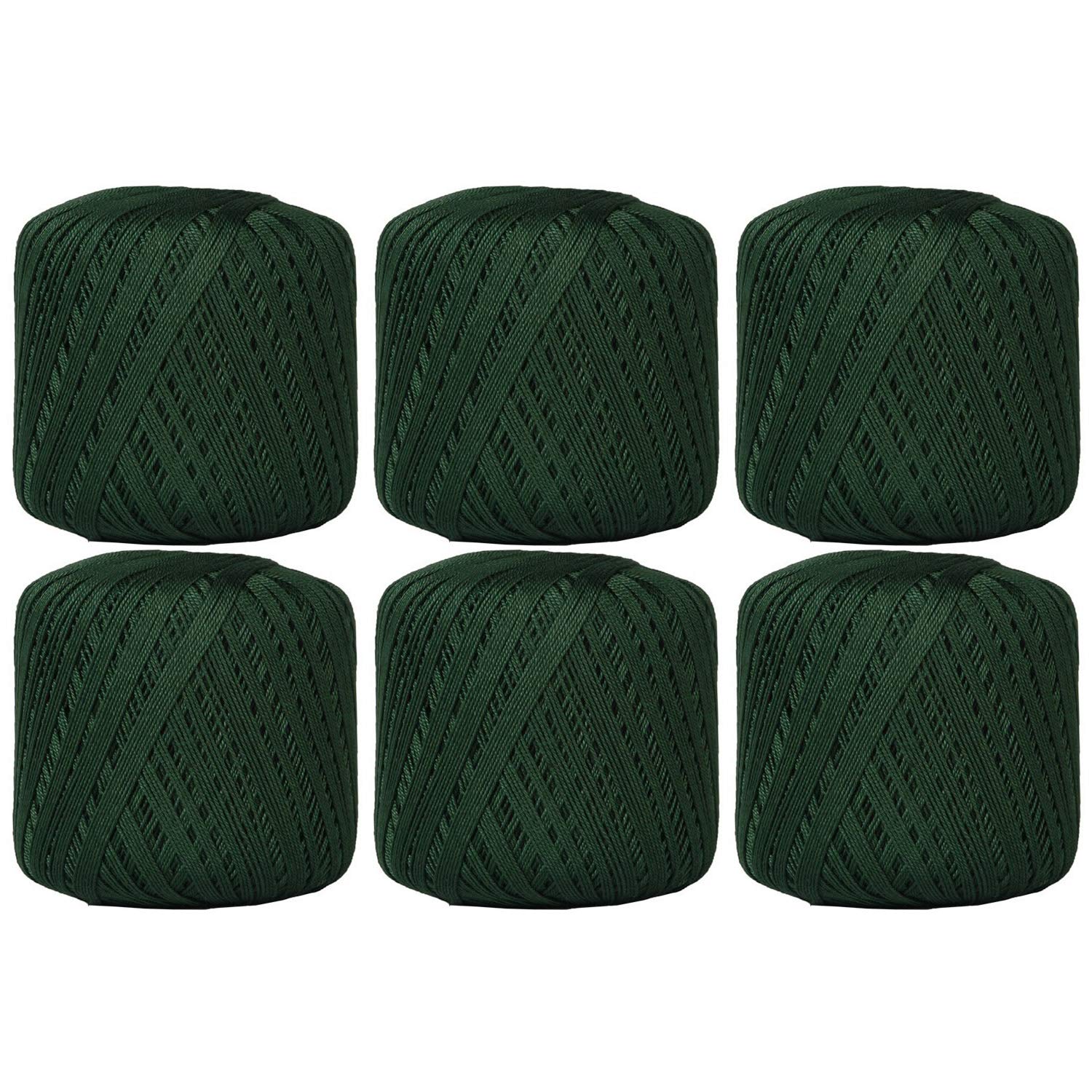 ThreadArt 100% Cotton Crochet Thread Size 10, 6 Ball Pack, Holly Green 39