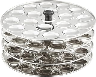 Tabakh 4-Rack Stainless Steel Idli Stand, Makes 72 Mini Idlys of 1