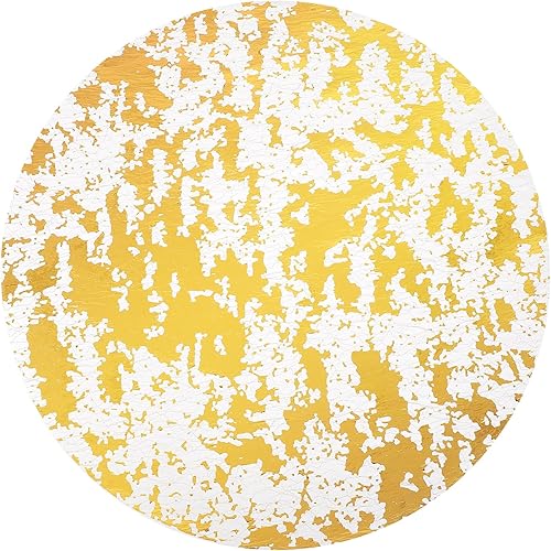 Juego de 20 manteles individuales desechables dorados, redondos, de malla dorada prensada, manteles de malla fina metálica para comedor, boda,