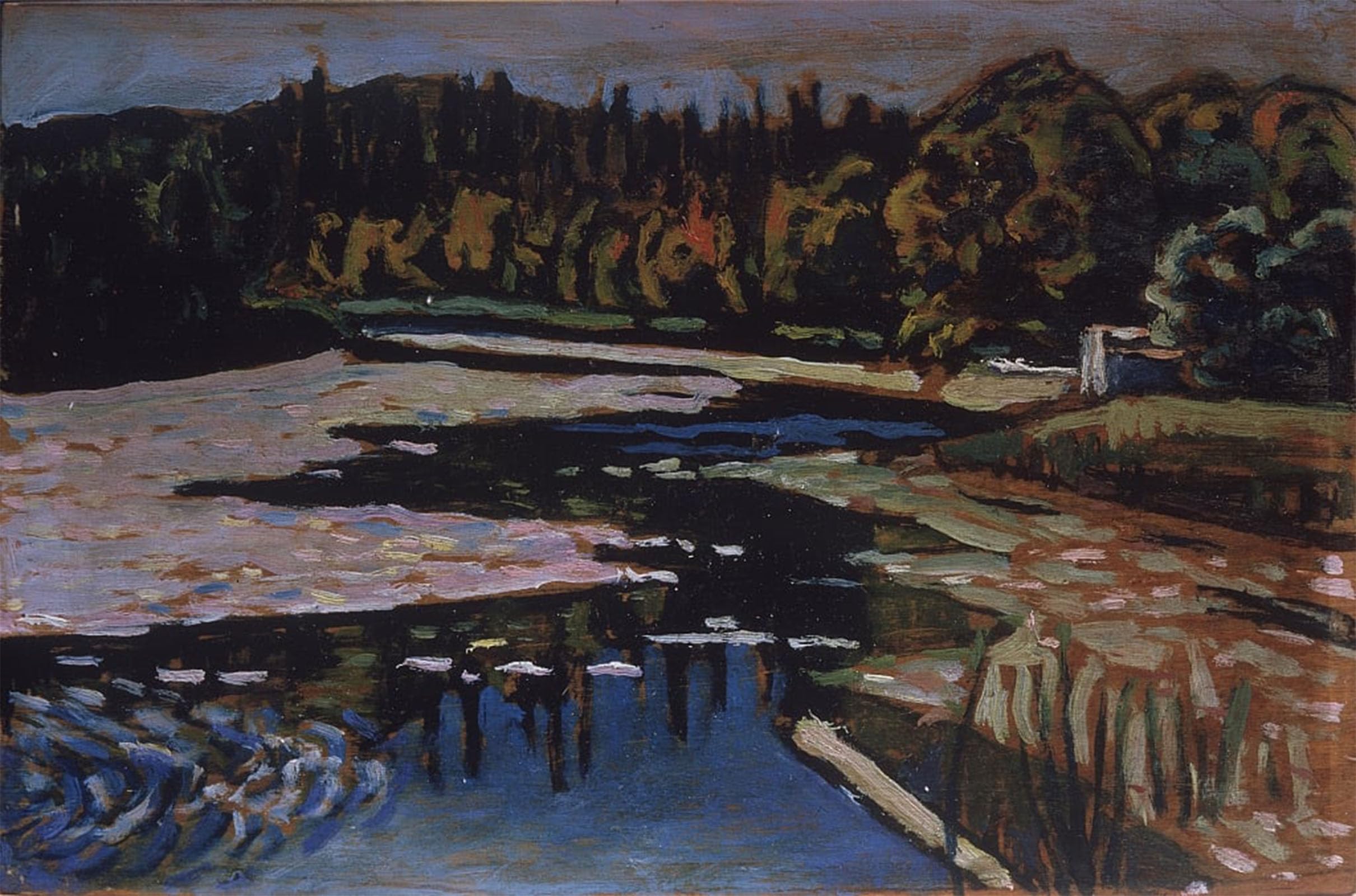 SERENDIPITP Vintage Wall Art Canvas Nordic Poster Canvas Print Picture A River in Autumn by Wassily Kandinsky Wall Art Poster for Home Decor 60x90cm