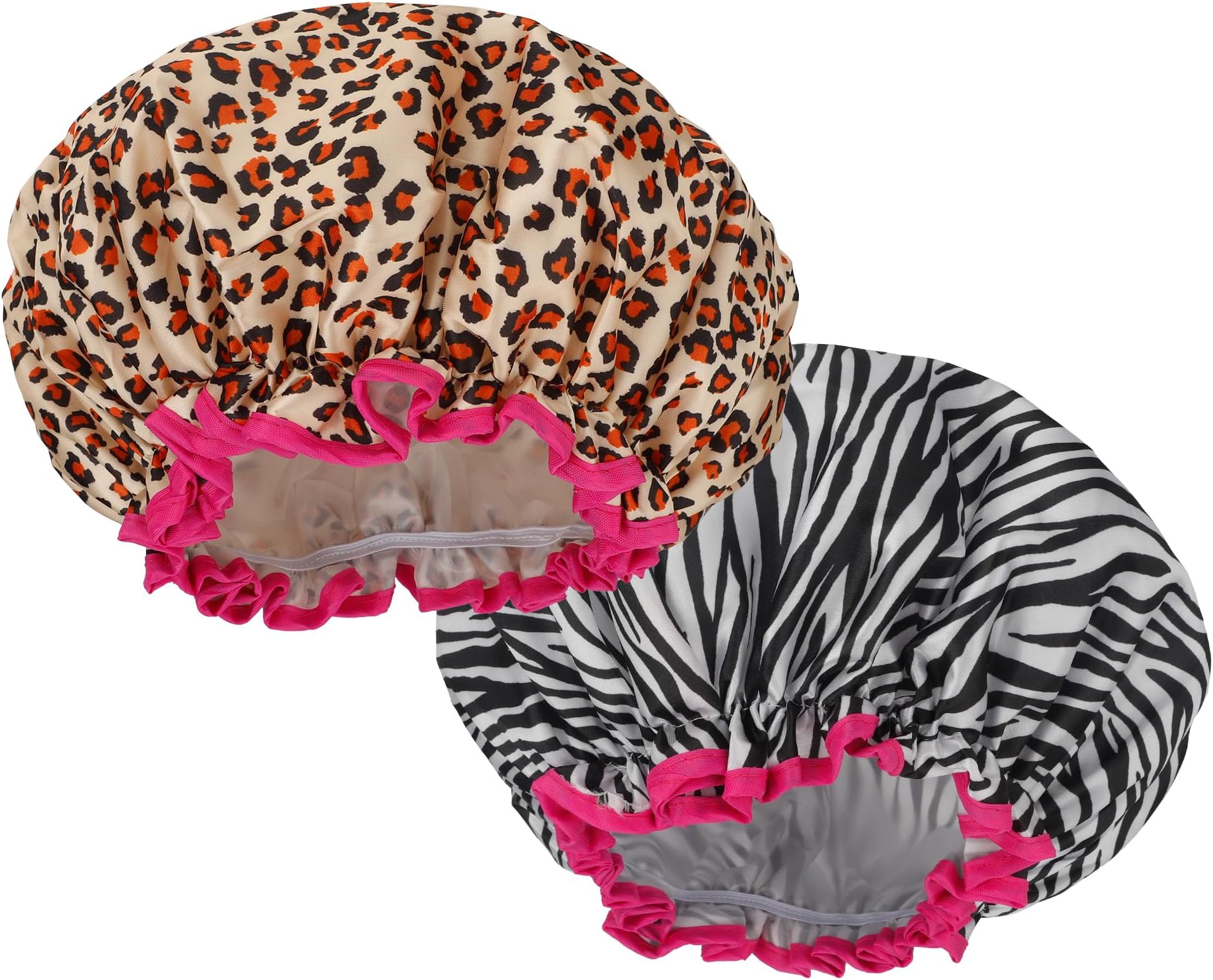 Shower Cap Floral Pattern, Vinyl material, elastic band