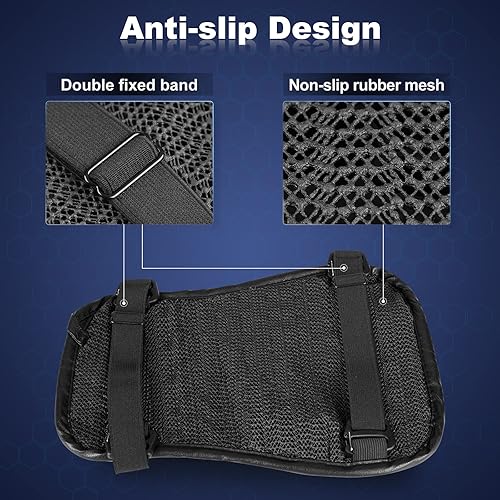 Miniatura 4 de Cojín plegable de gel para asiento trasero de motocicleta, estructura de panal 3D, absorción de impactos y almohadilla trasera de gel transpirable