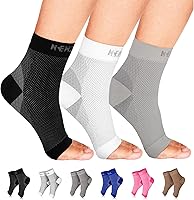 Vista 11 de NEWZILL calcetines de fascitis plantar con soporte de arco, manga de compresión de cuidado de pies 24/7, alivia la hinchazón y espolones de talón