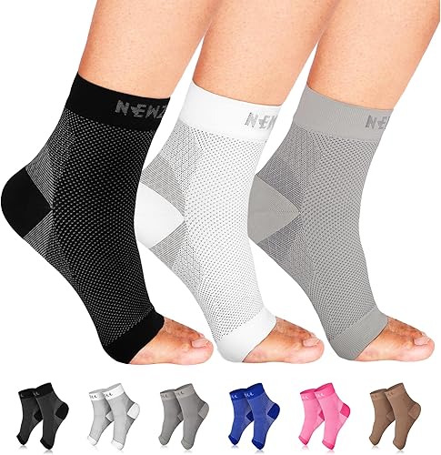 Miniatura 11 de NEWZILL calcetines de fascitis plantar con soporte de arco, manga de compresión de cuidado de pies 24/7, alivia la hinchazón y espolones de talón
