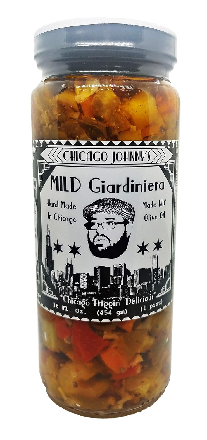 Gourmet Hand Made Olive Oil Mild Giardiniera 2 Pack 16 oz jars (32 fl oz total)