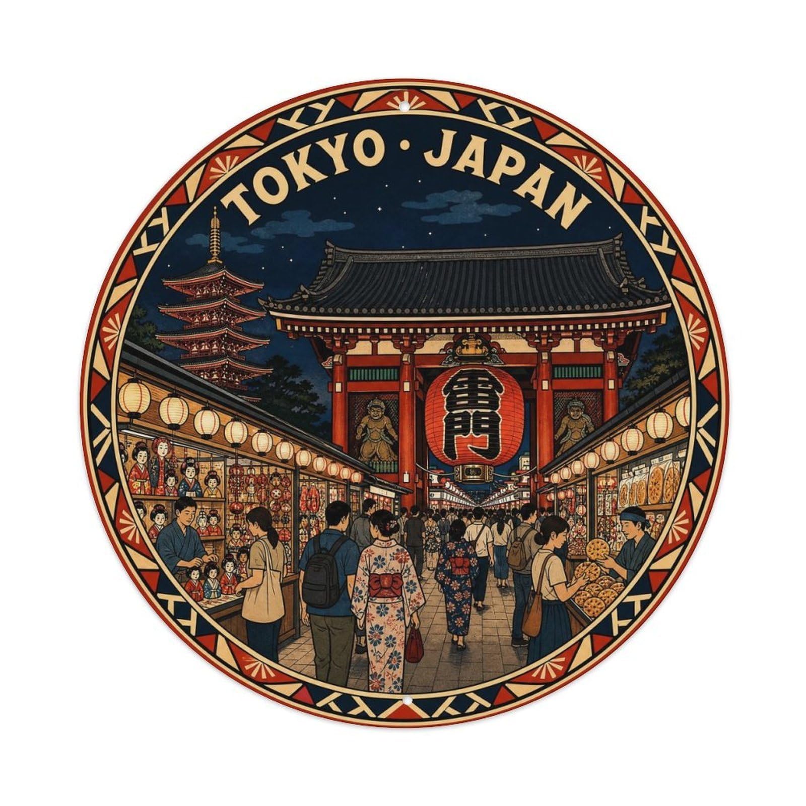 Olhnbad Style Tokyo Senso Ji Nakamise Shopping Japan Japanese Culture Metal Tin Sign