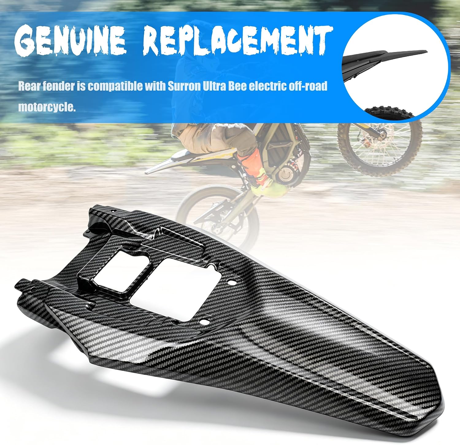 ABCERRS Dirt Bike Fender Motorcycle Rear Seat Mudguard Compatible with Surron Ultrabee Sur Ron Ultra Electric Bike