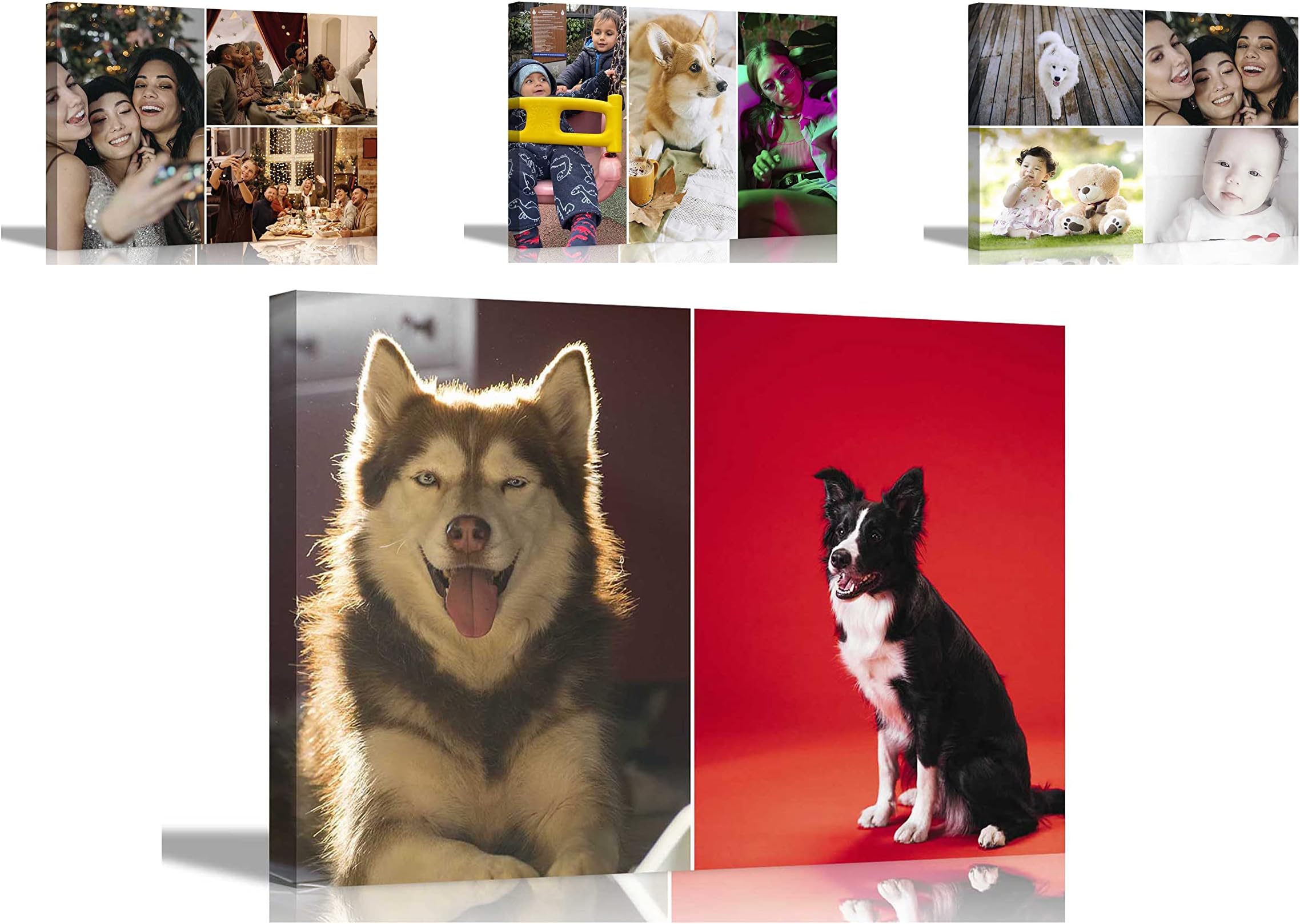 Artley Prints Personalised Canvas Prints Framed Custom Photos on Canvas Wall Hanging Decor Pets Family Wedding Baby Pictures 30 x 20cm (12 x 8 inches) A4