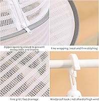 Vista 4 de Rejilla de secado de hierbas, red plegable de malla con cremallera, red de secado de alimentos para secar suéter para secar semillas, hierbas, 4