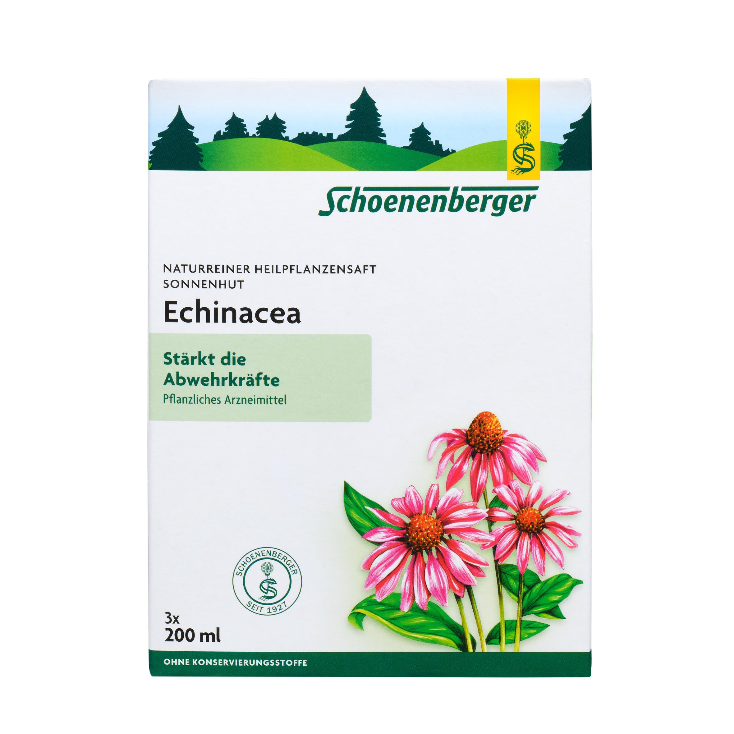 Echinacea Zumo Scho enenberger Heil Planta Zumos Zumo de 600 ml