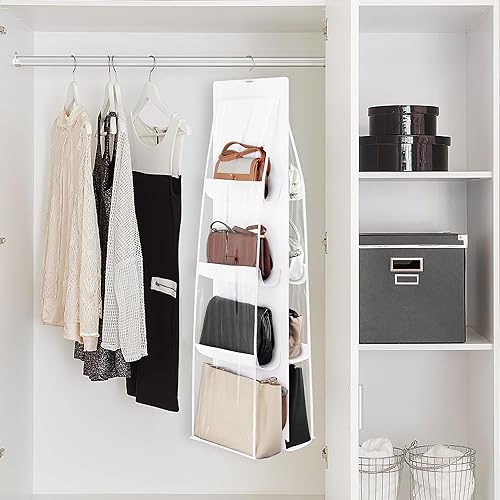 Miniatura 2 de coastal rose Organizador de bolso para armario, organizador de almacenamiento transparente con 8 bolsillos, soporte de almacenamiento para bolso con