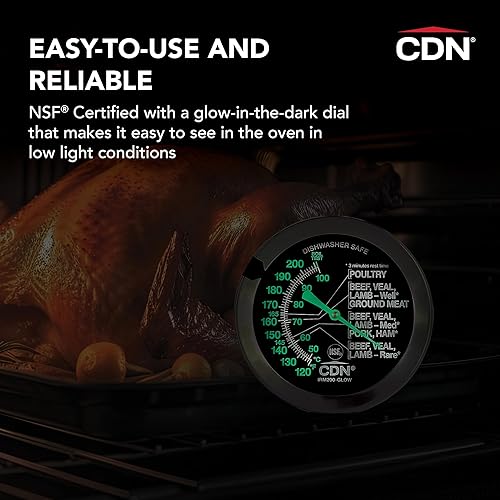 Miniatura 7 de CDN IRM200-Glow Proaccurate CarneAves de corral termómetro a prueba de horno-NSF Certificado, Large Dial-GLOW MeatPoultry, A, Not Applicable