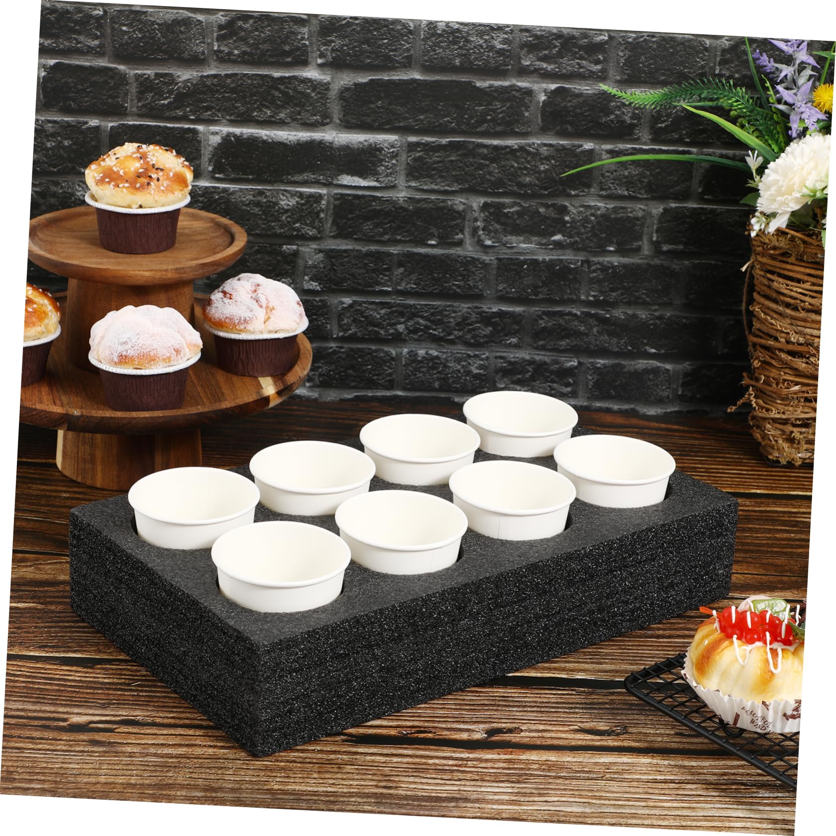 MUCKLILY Convenient Drink Carrier Tray Portable Takeout Cup Holder for Beverages Lightweight Cup Carrier for Office School Parties and Picnics Pearl Cotton Design