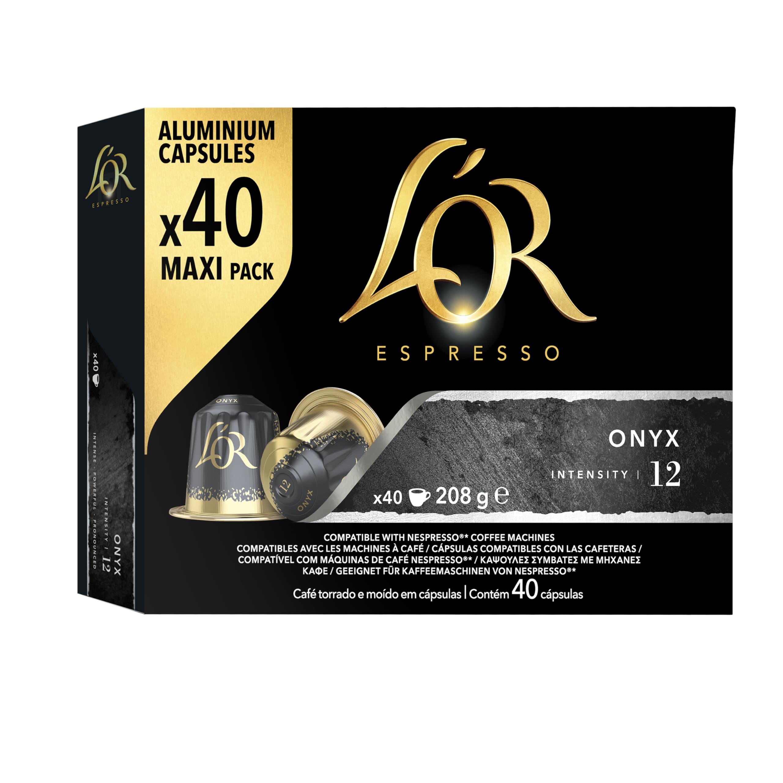 LOr L Or Onyx Espresso Coffee Capsules Pack of 40 4060137 KS38629