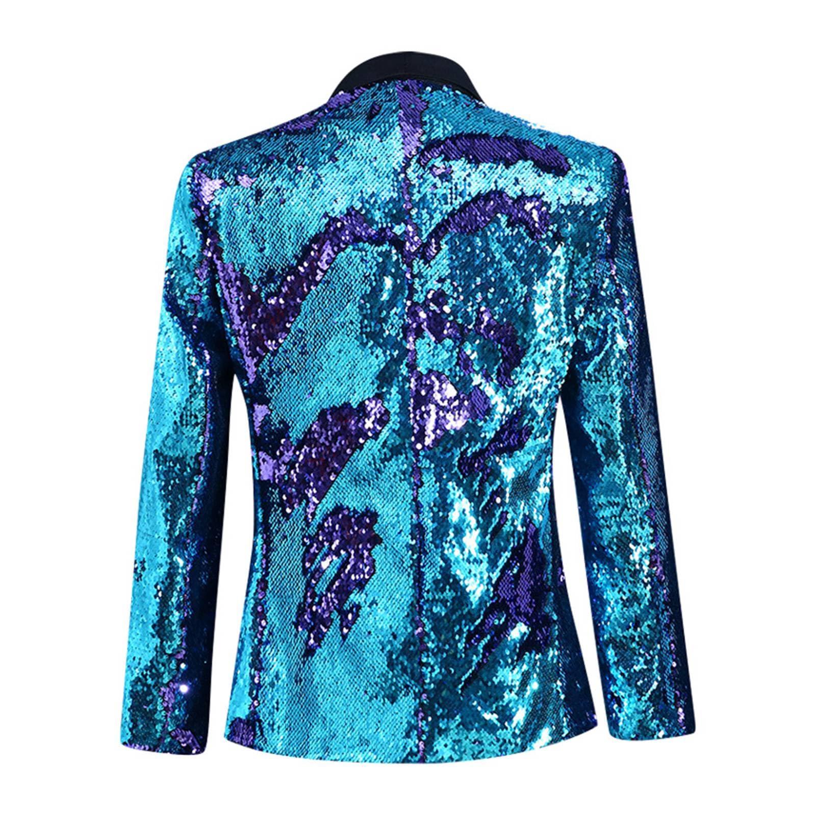 Americana Hombre Casual, Chaqueta de Traje Masculina de Rendimiento con Detalles para Presentaciones en Escena