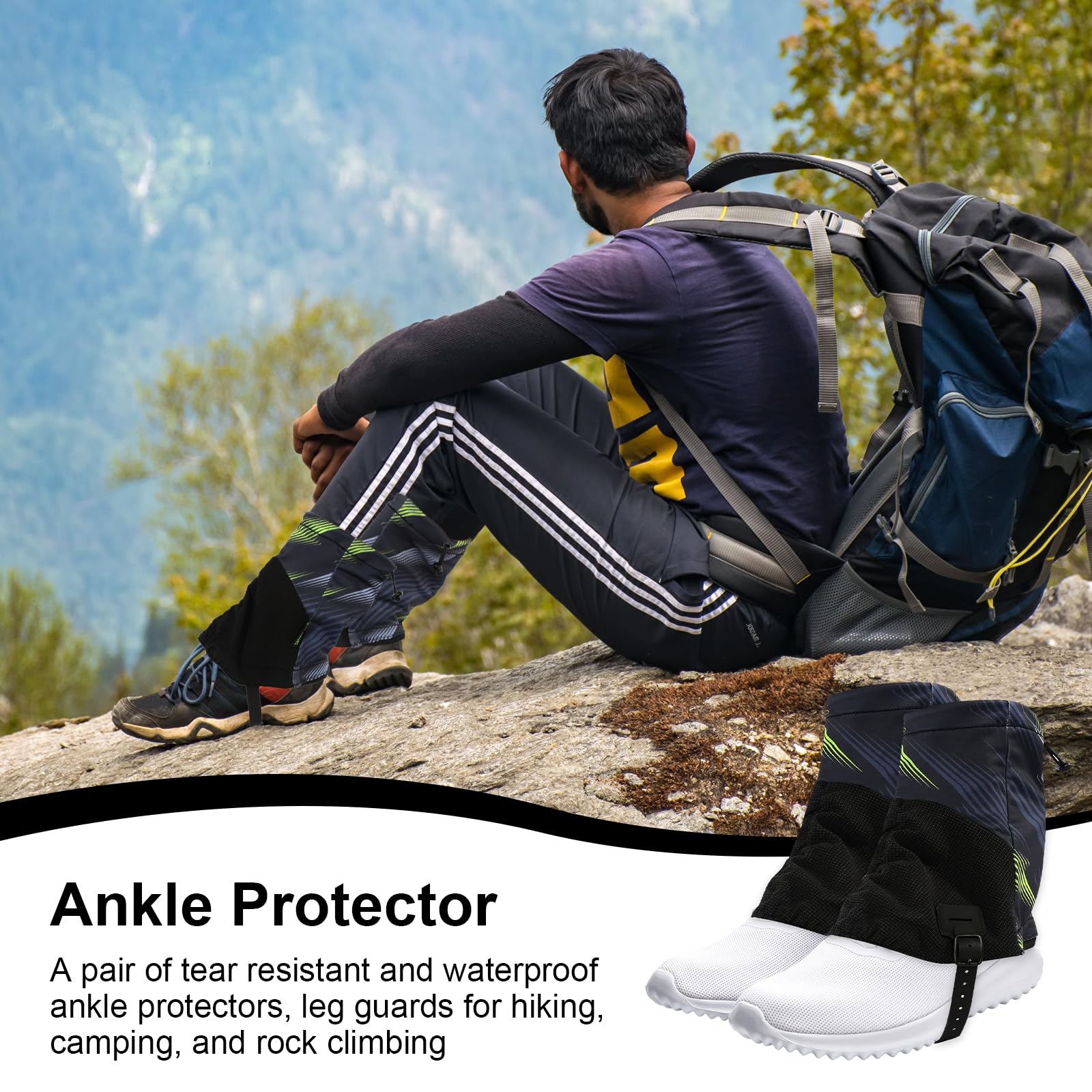 GOSHIES Unisex Getry Trail Gaiters Do Outdoor Getry do Wędrówek Para Lekkie Getry Trail Low Gaiters do Outdoor, Wędrówek, Kempingu, Wspinaczki
