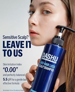 DASHU Revitalizing Protein Shampoo for Dry, Itchy Scalp, Thinning Hair, and Men - 16.9 fl oz