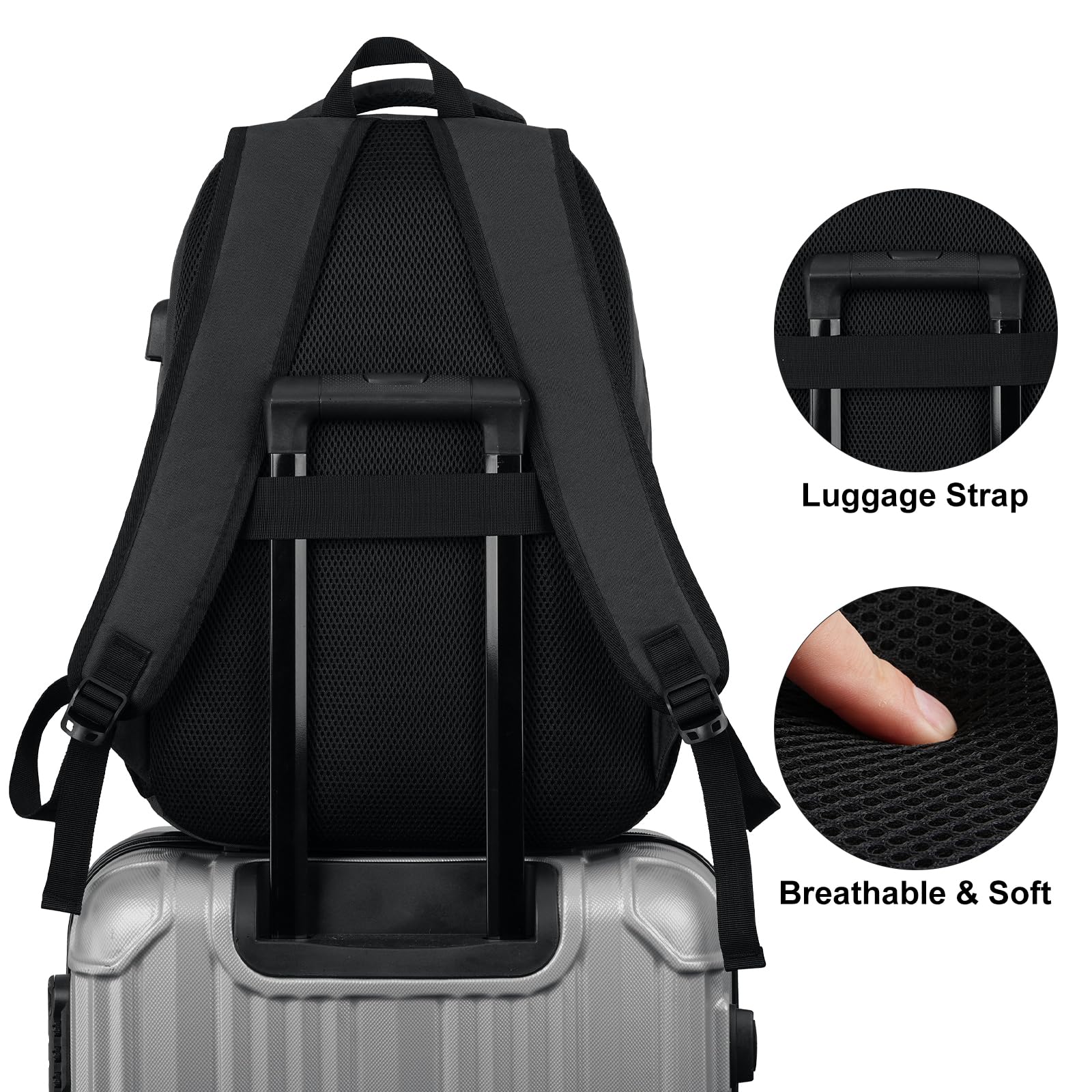 Amazon.com: KROSIAS Black Backpack for Men and Women, School 