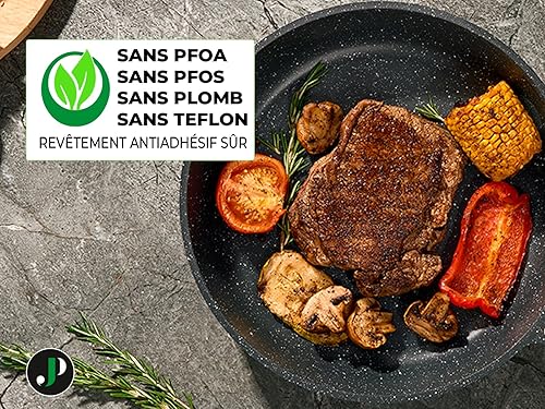 Miniatura 5 de JUST PERFECTO Juego de Ollas y Sartenes de Cocina con Tapas Antiadherentes - Juego de Ollas de Inducción - Juego de Ollas y Sartenes sin PTFE ni