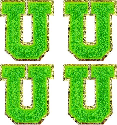 Miniatura 120 de Jongdari Letras termo-adhesivas de felpilla para ropa, parches de letras del alfabeto con brillantina para coser, con adhesivo planchado, 4