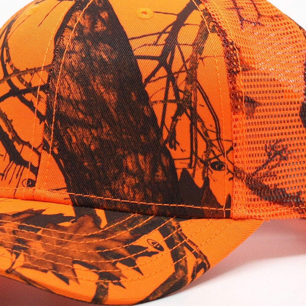 The Vintage Year Plain Cotton Structured Mesh Adjustable Trucker Sports Baseball Cap (Blaze) - Image 5