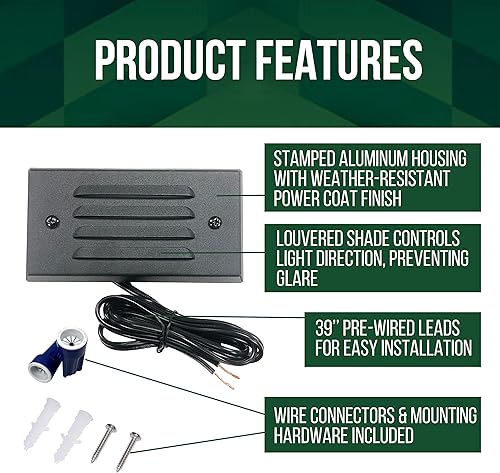 Miniatura 5 de GKOLED 12 V 3 W montaje en superficie de bajo voltaje LED luz de paso con placa frontal horizontal para escaleras, barcos, caminos, escaleras,