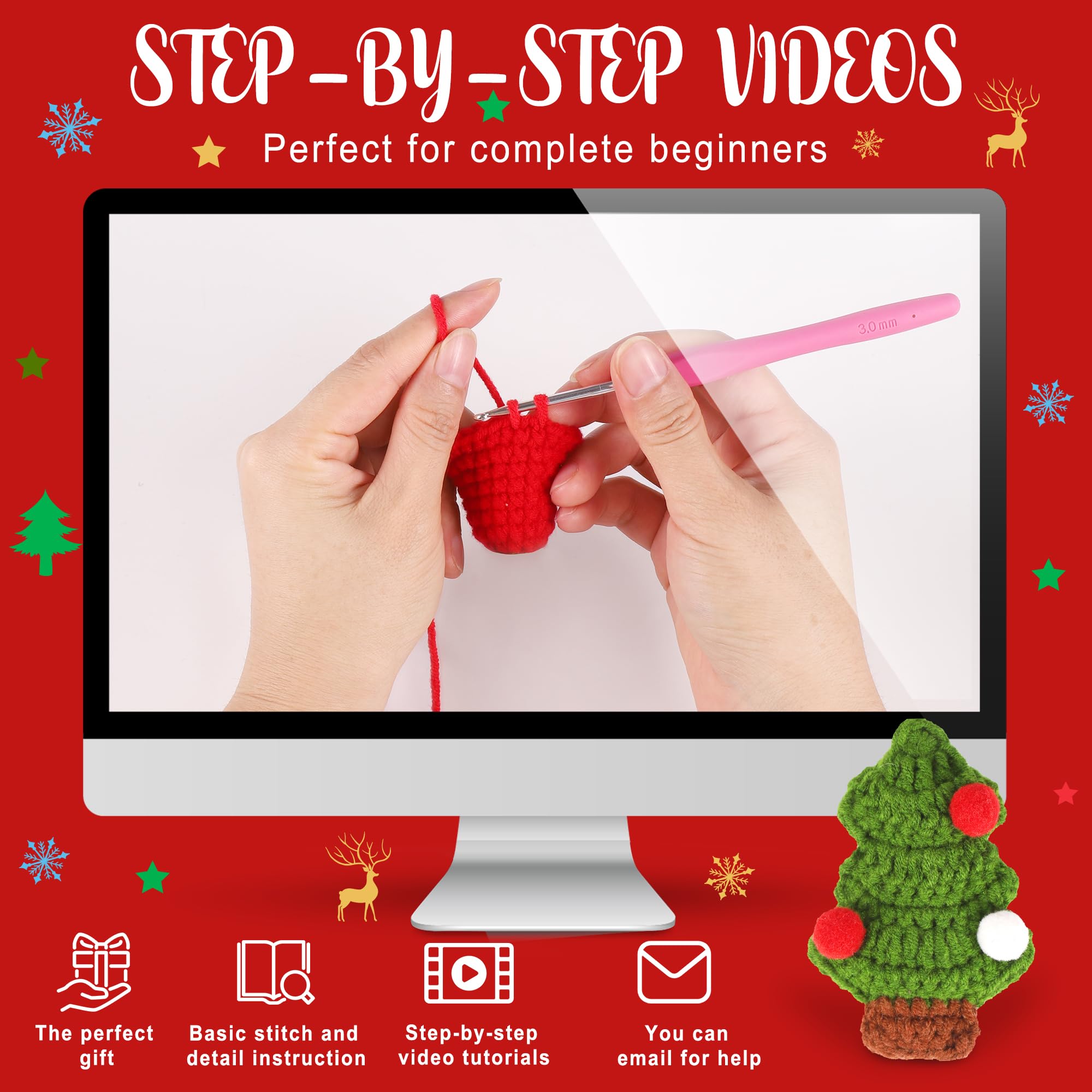 Beginner Crochet Christmas Kit - Easy DIY Craft -2