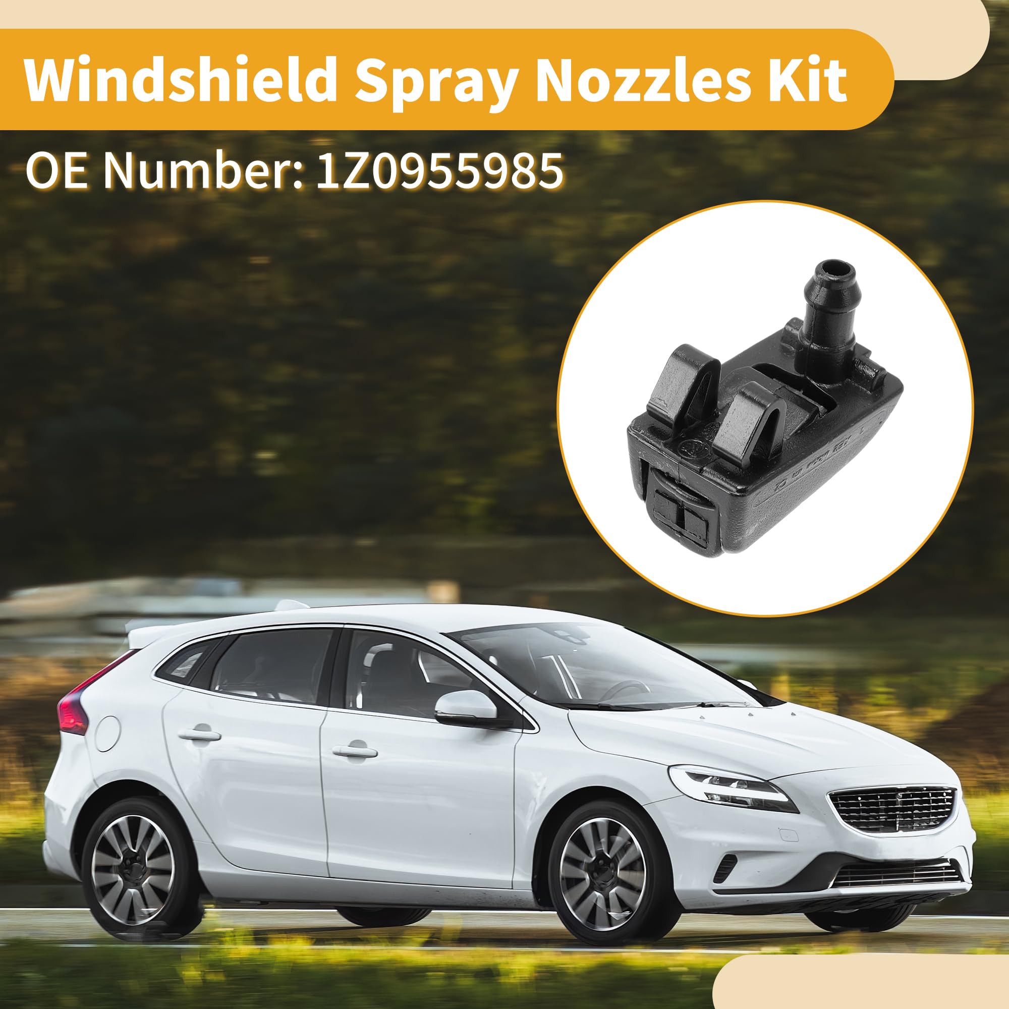 Zestaw dysz spryskiwacza przedniej szyby do Skoda Octavia 2004-2013 dysze spryskiwacza wycieraczki spryskiwacz strumień nr 1Z0955985 4 szt. t złącze węża