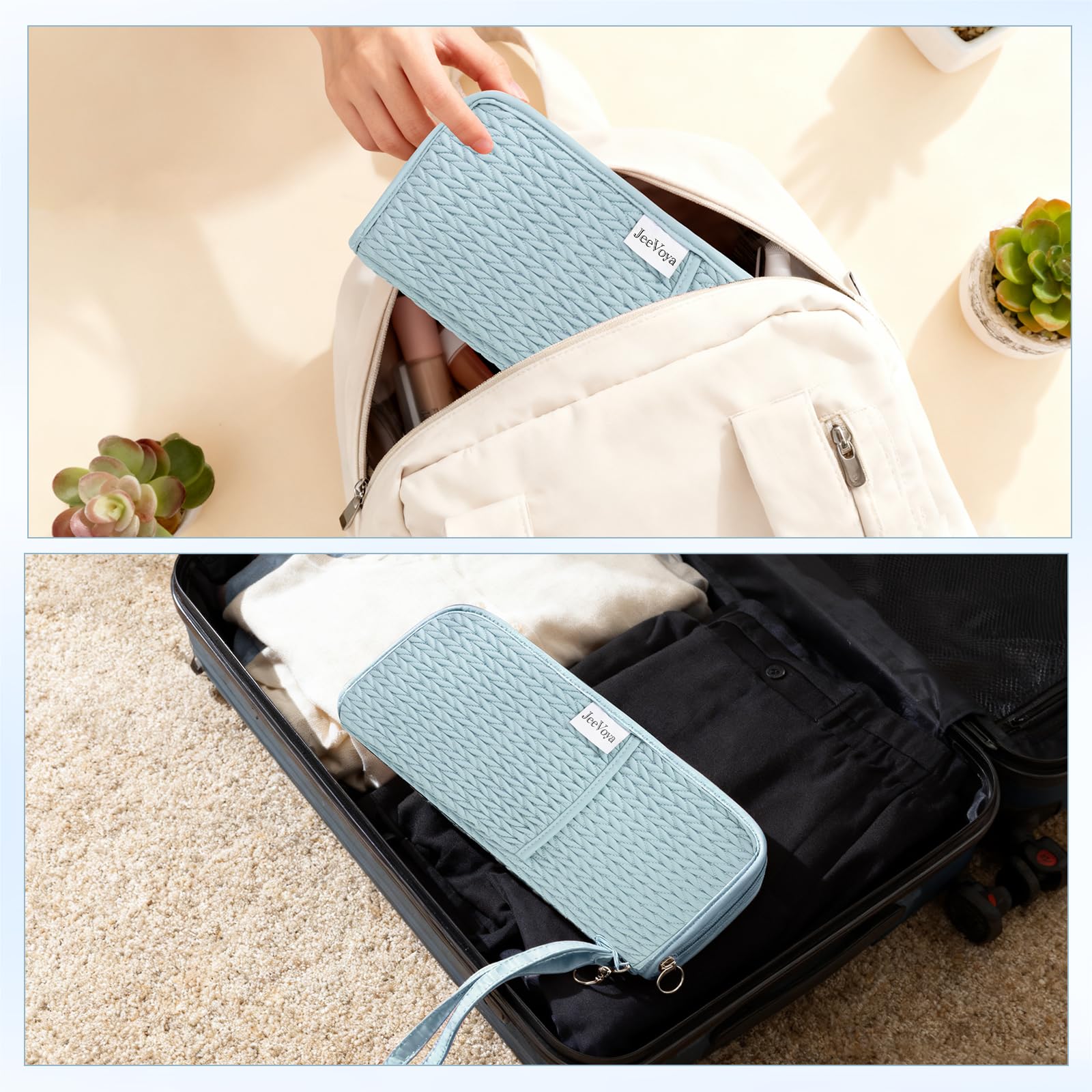 Hair Tools Organizer-Tasche, hitzebeständige Mattenhülle, heiße Werkzeuge, Reisetasche, tragbare Flacheisen-Tasche für Glätteisen, Lockenstäbe, Glätteisen und heiße Styling-Werkzeuge (blau)