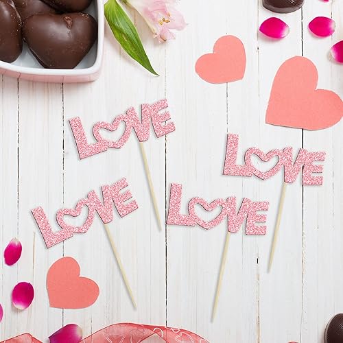 Vista 64 de 36 piezas de decoración de cupcakes para el día de San Valentín, dulce amor, San Valentín, para el día de San Valentín, fiesta de cumpleaños