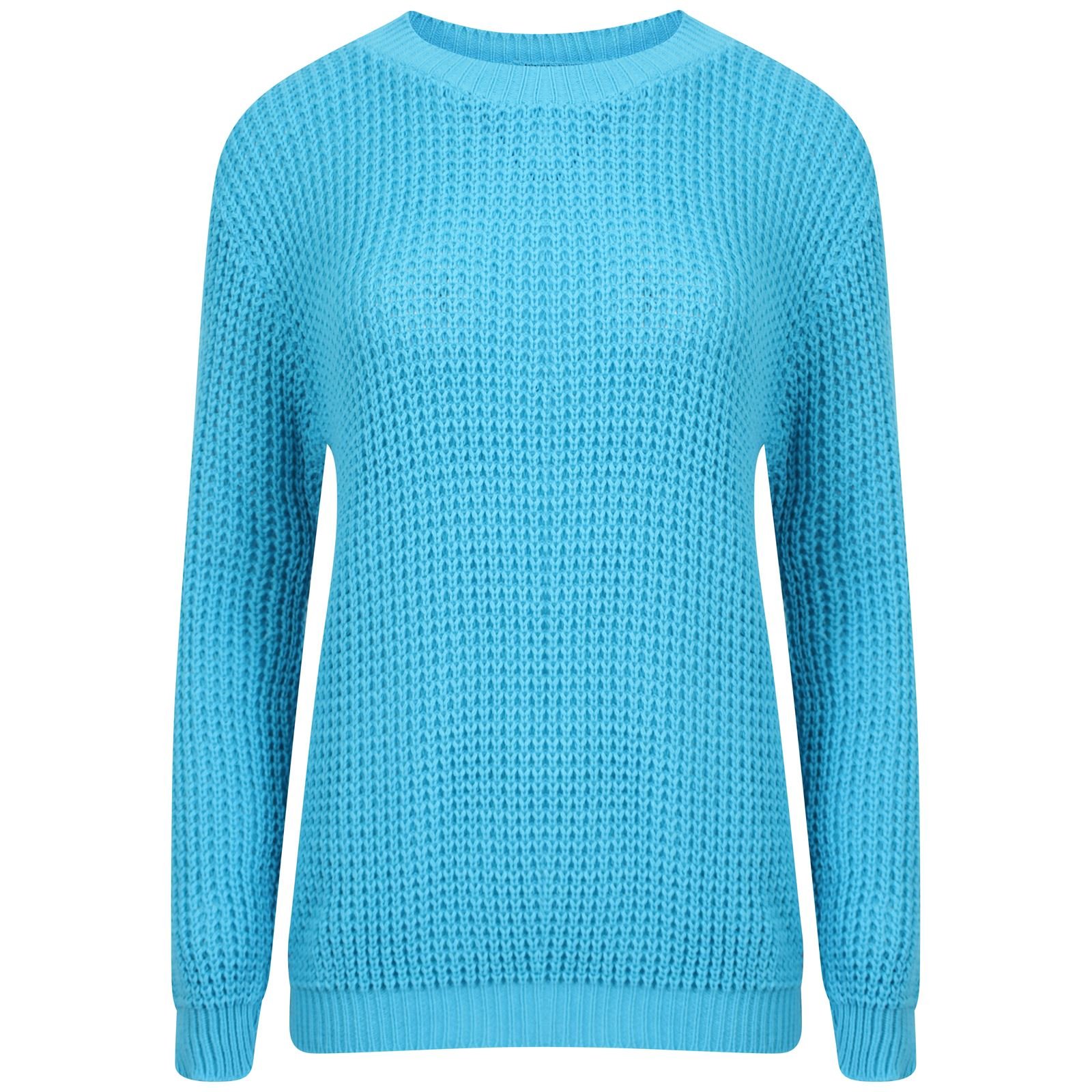 Trends Fashions Women's Turquoise Plain Colour Baggy Jumper, Uk 12-14