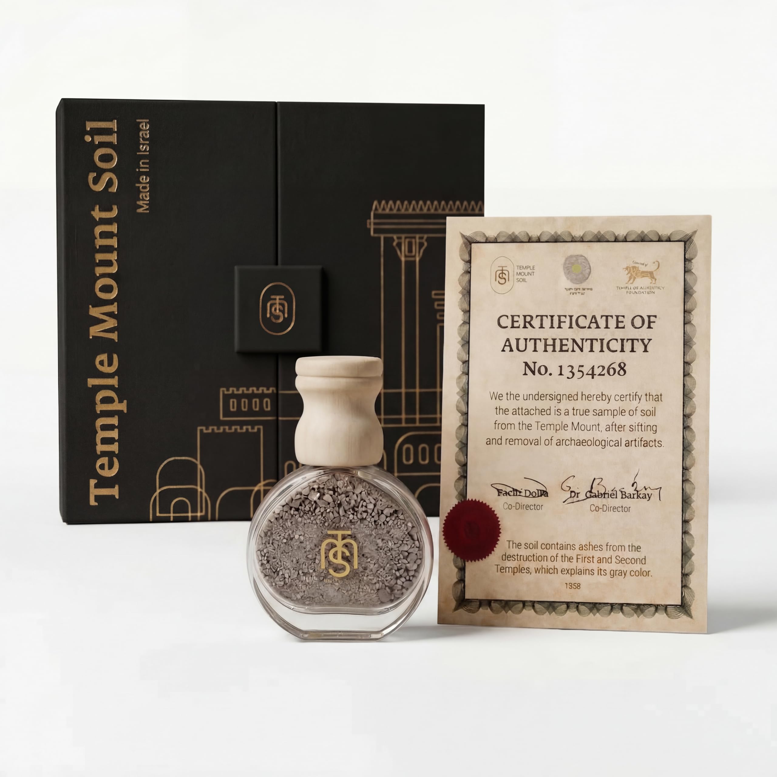 Authentic Temple Mount Sacred Soil Gift Set – Holy Land Gifts from Jerusalem, Expert Certified, Where Jesus Walked, Faith Based Souvenir, Perfect Christian Gifts for Evangelism - Black