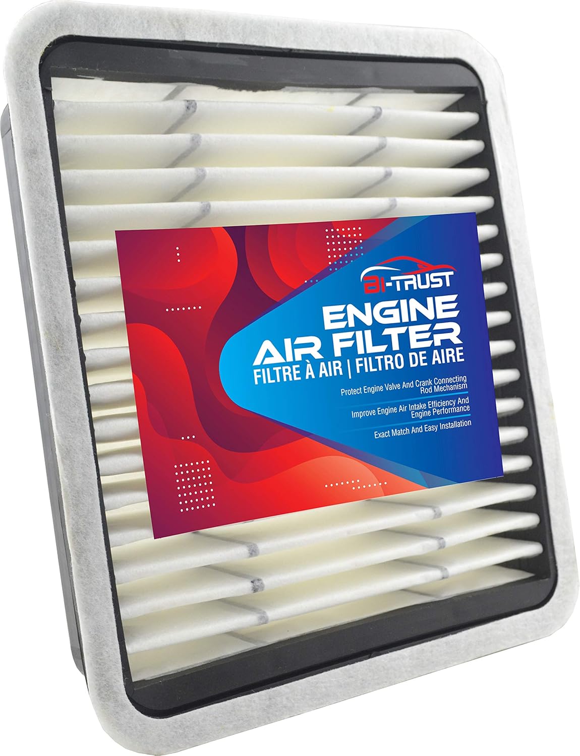 Engine Air Filter - Compatible with Lexus IS 300 (2001-2005) & GS 300 (1998-2005), Synthetic Media for Superior Filtration, Replaces OEM 17801-46080, BI-TRUST FTE00029