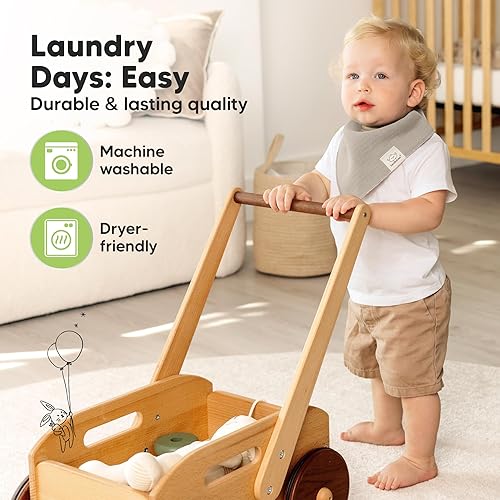 Miniatura 279 de KeaBabies 8 unidades de baberos tipo bandana orgánicos para niñas - Baberos tipo triángulo súper absorbentes para bebés que babean y están en