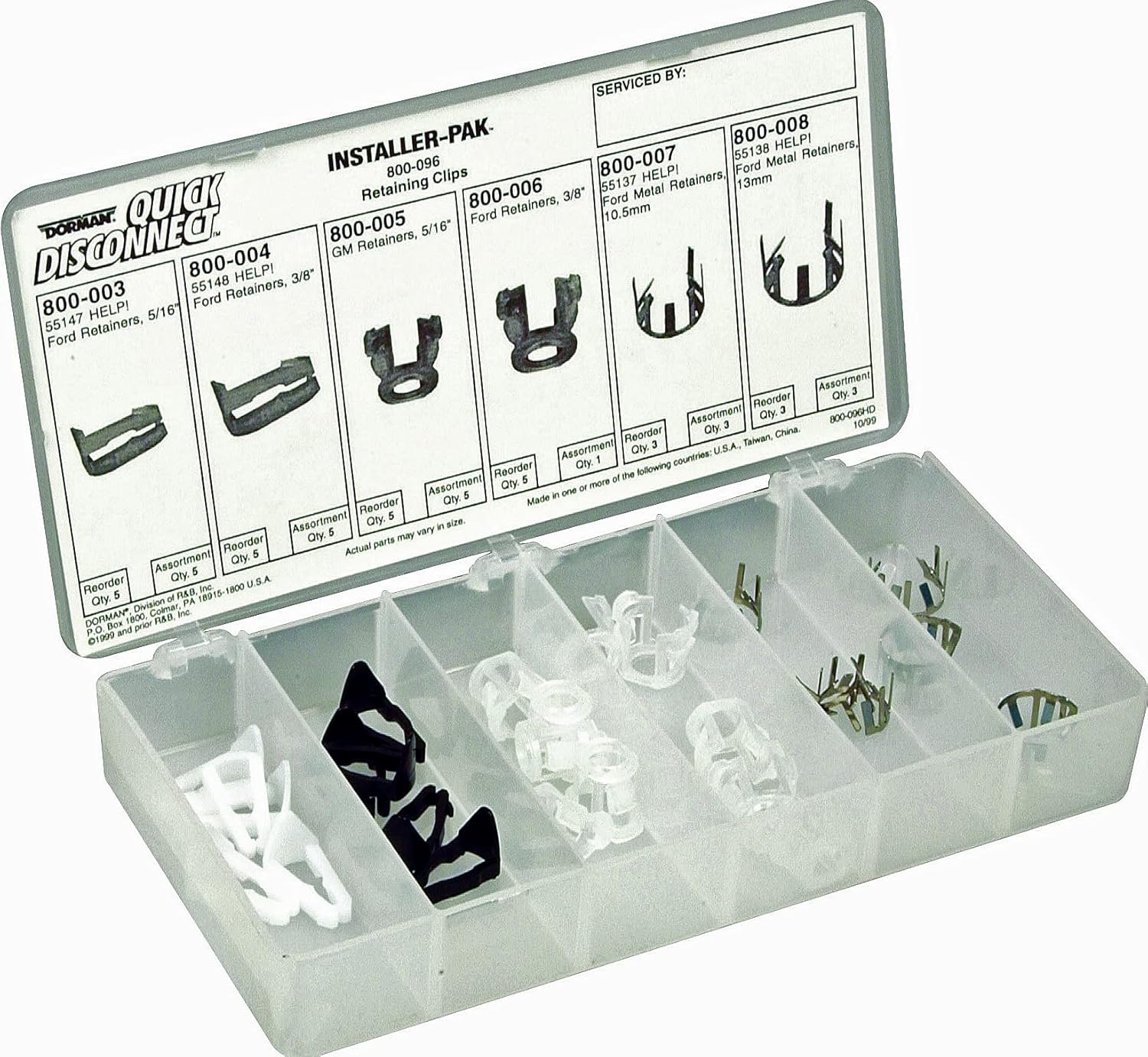Dorman 800-096 Quick Connector Tech Tray - Retaining Clips, 26 Piece Universal Fit