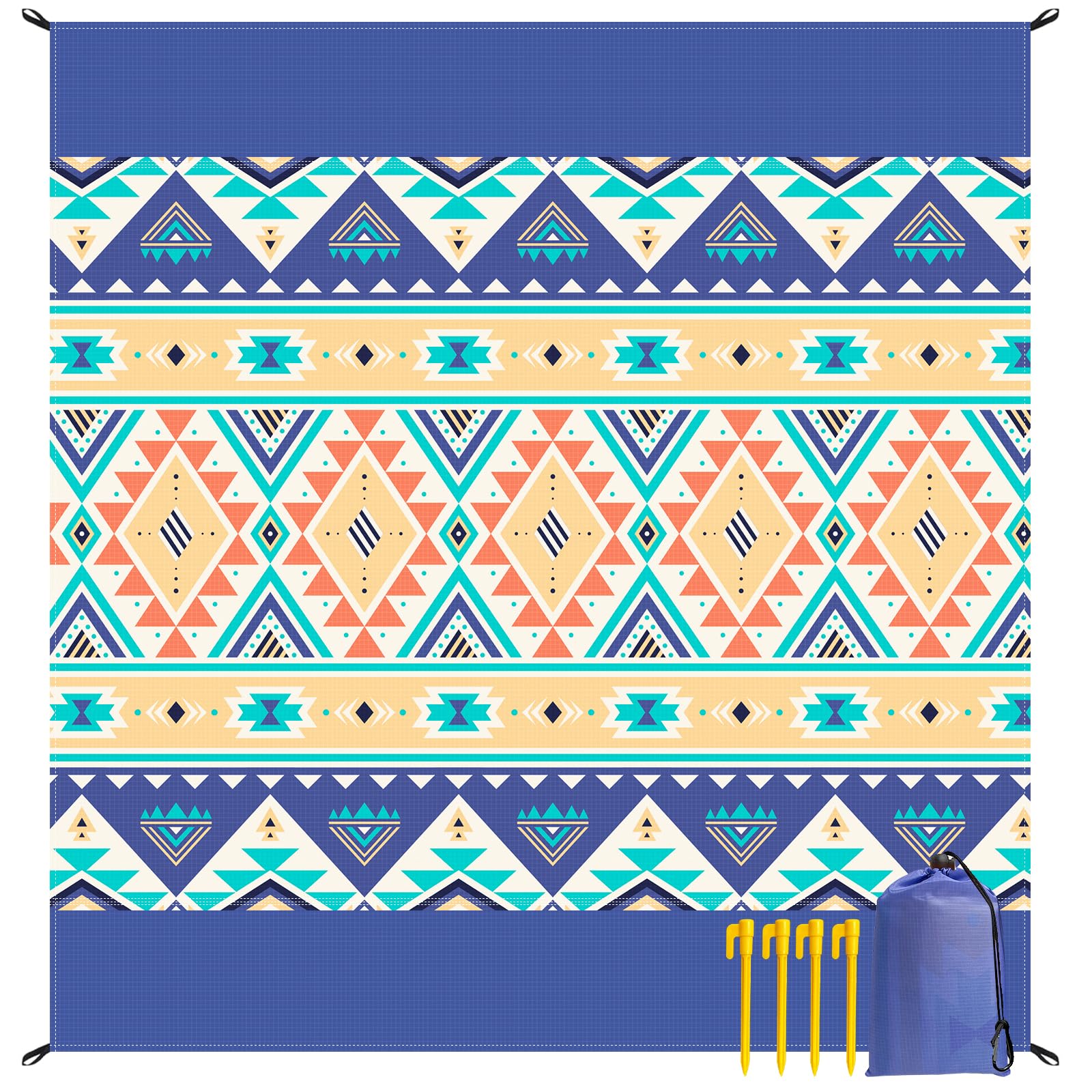 Bseical Stuoia Mare Antisabbia 280x300 cm, Coperta Impermeabile Picnic Grande, Portatile, con 4 Picchetti