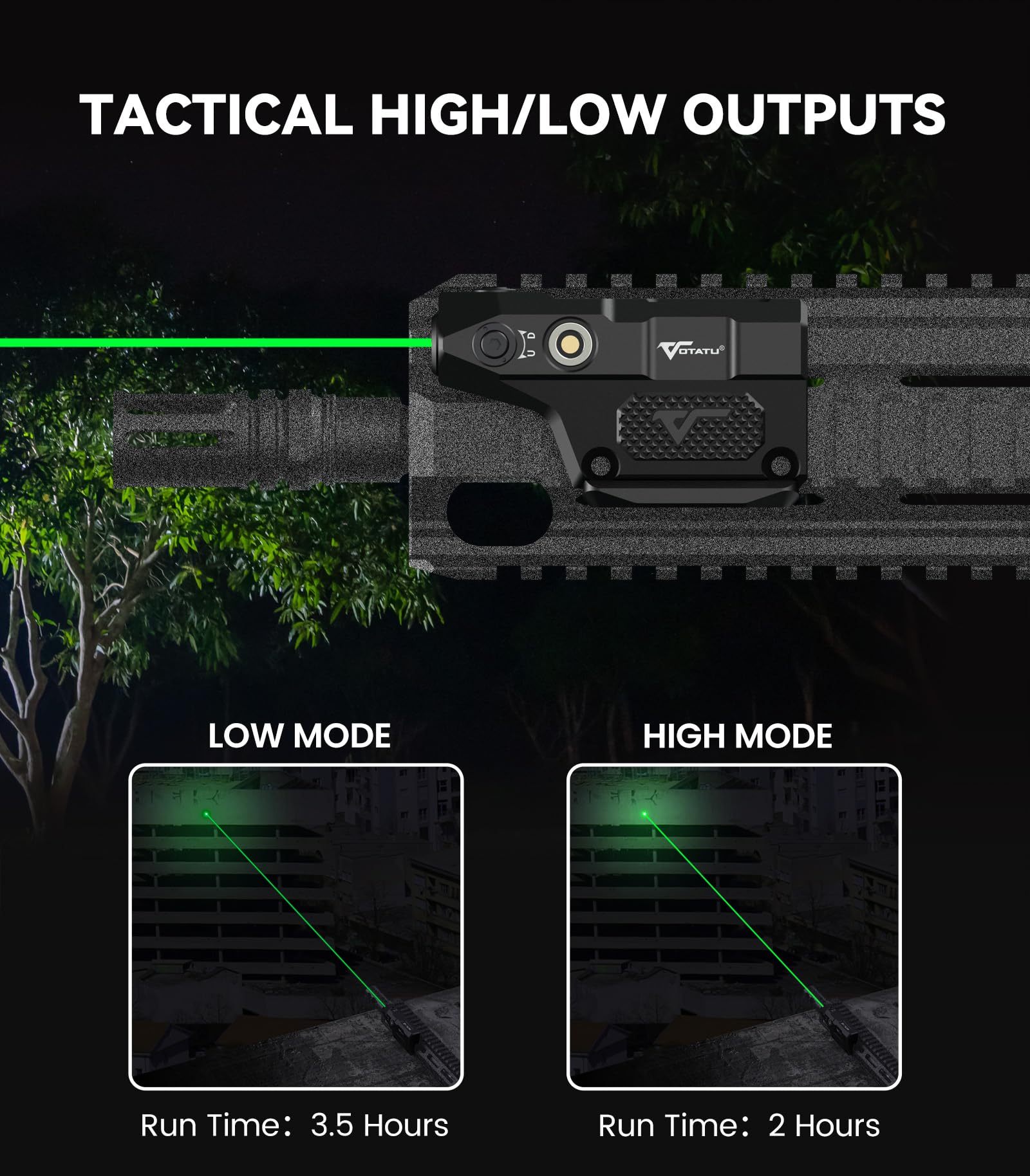 Snapklik.com : VOTATU M7L-G Picatinny/Mlok Green Laser Sight For Rifle ...