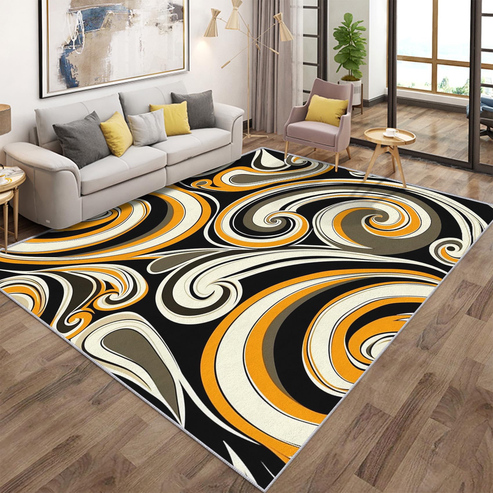 Tapis de salon abstrait idéal pour embellir votre bureau et chambre