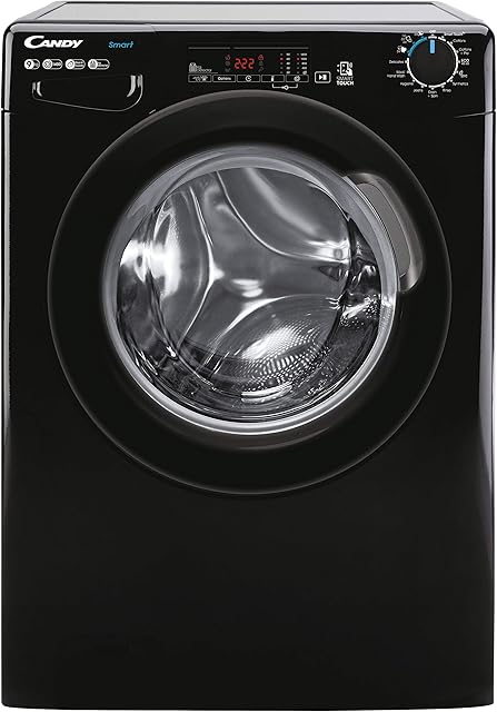 Candy Smart Pro CS149TBBE Freestanding Washing Machine, 9 kg Load, 1400 rpm, Black, Decibel rating: 61, EU Acoustic Class: A
