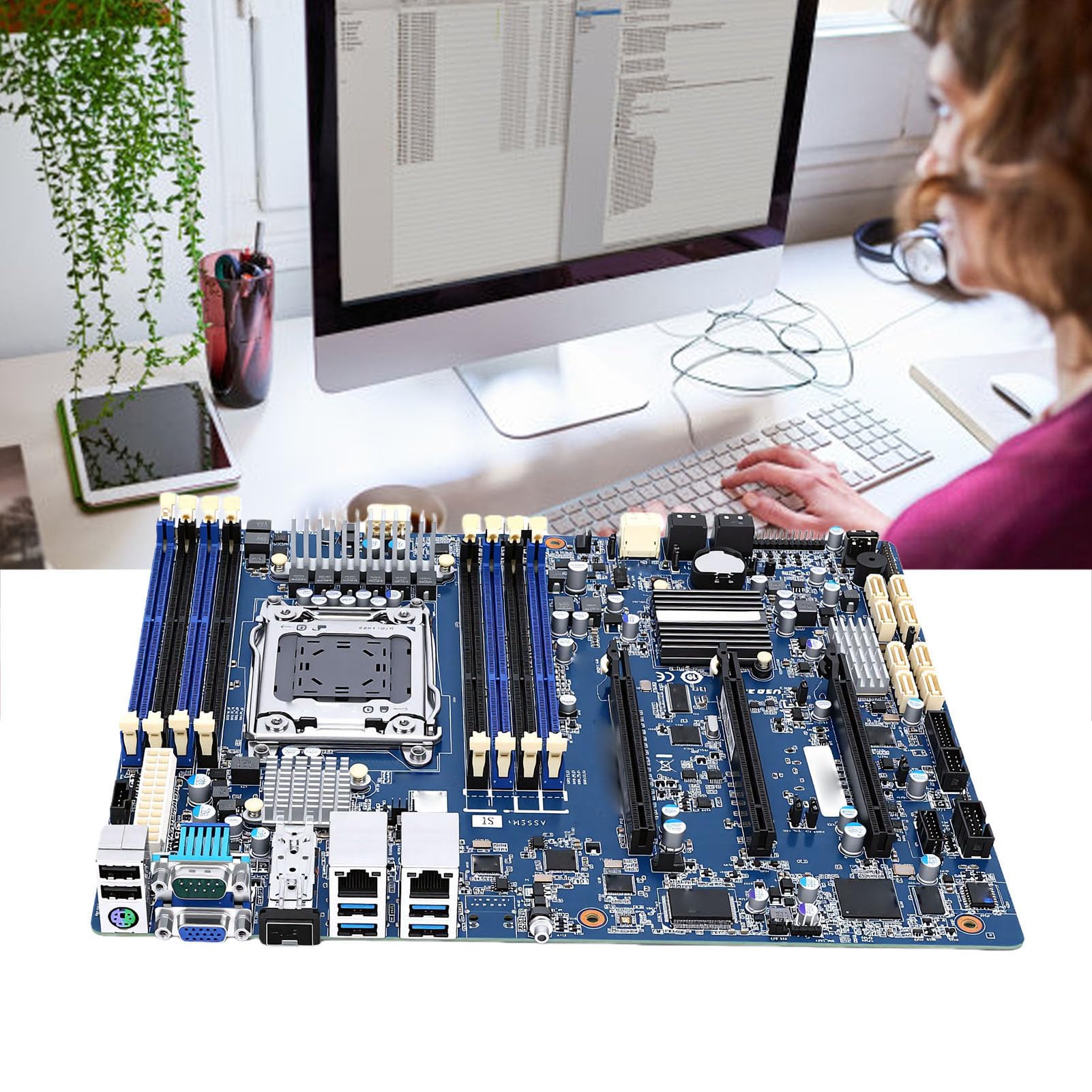 Płyta Główna LGA 2011, Obsługa Procesorów E5 1600 z Serii 2600 z obsługą 10GbE SFP + Portem światłowodowym i 14 Dyskami, do Stacji Roboczych